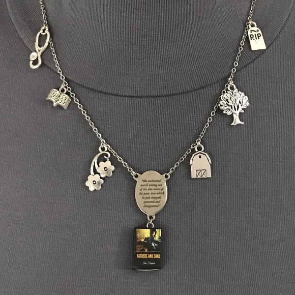 Fathers and Sons by Ivan Turgenev Handmade Russian Literature Necklace, Book - Picture 2 of 16
